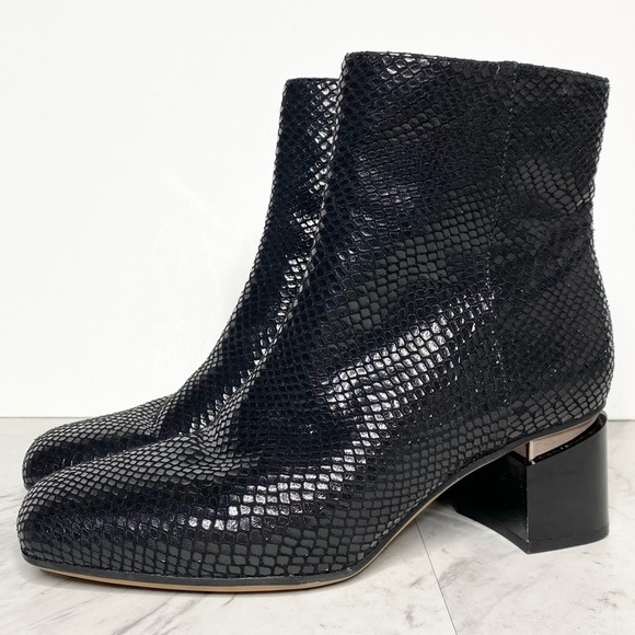 Franco Sarto Marquee Snake Print Square Toe Bootie 6 1/2 - Picture 1 of 14